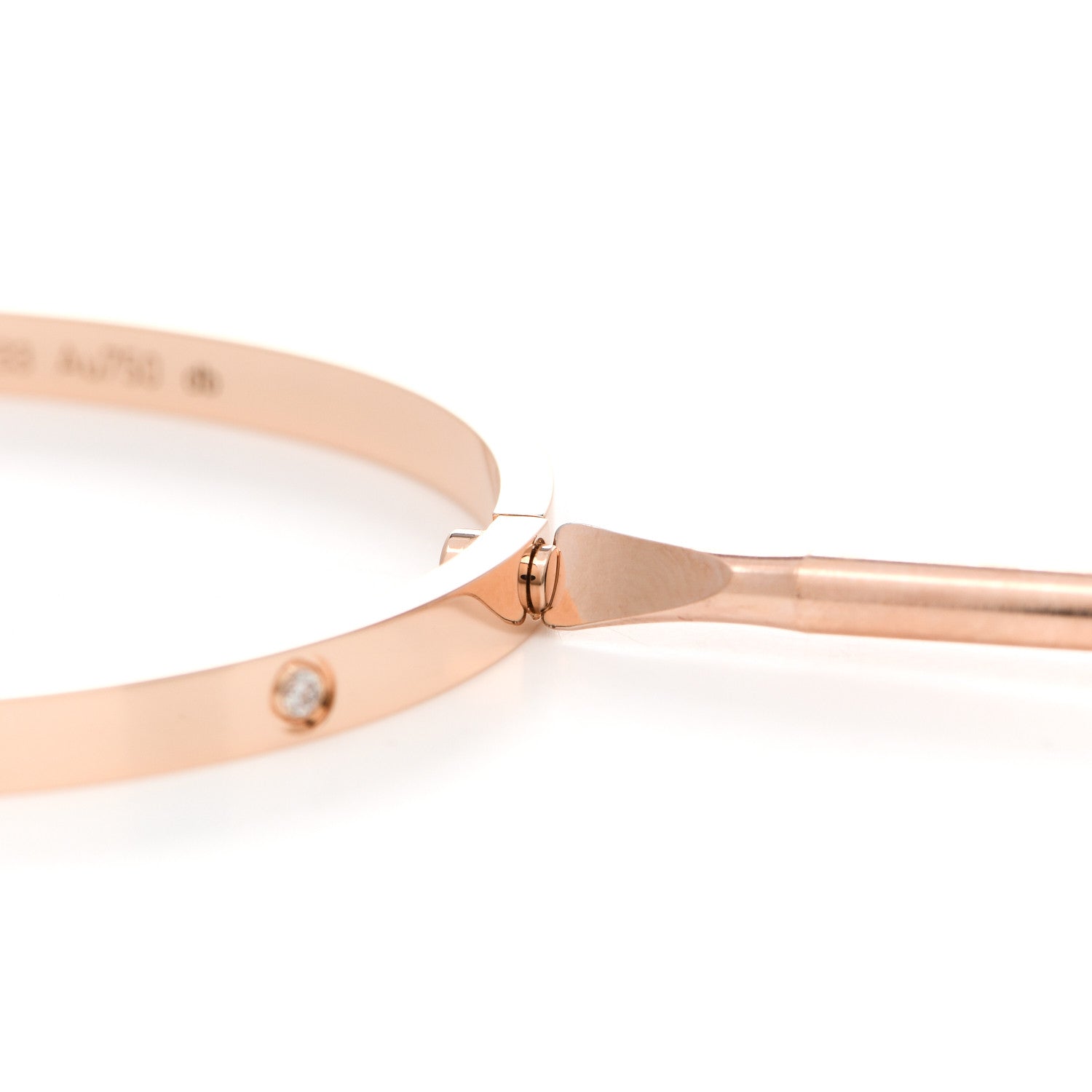 Cartier 18K Pink Gold 6 Diamond Small LOVE Bracelet 17 4 of 5