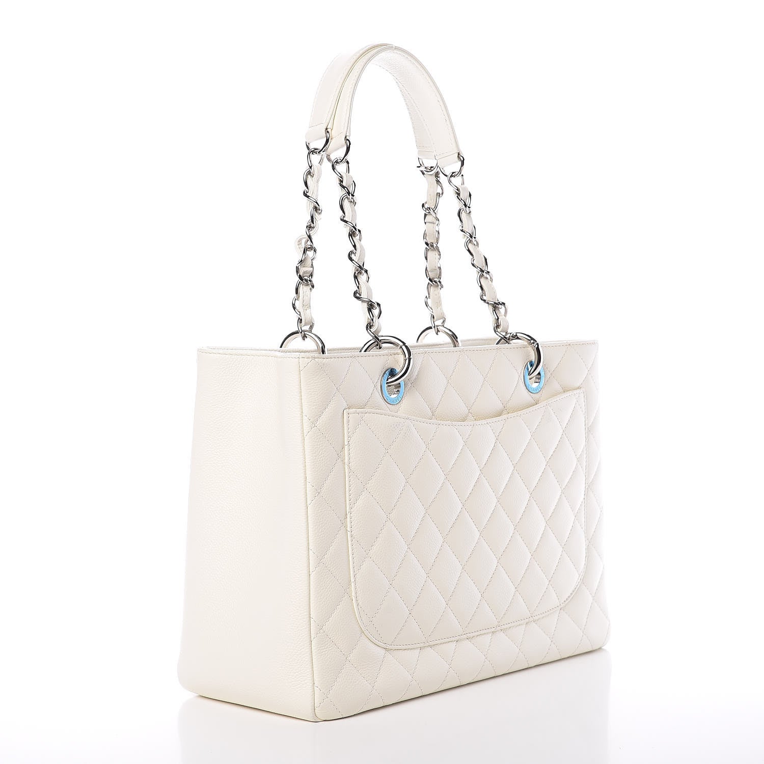 Chanel Caviar Quilted Grand Shopping Tote GST White 3 of 15