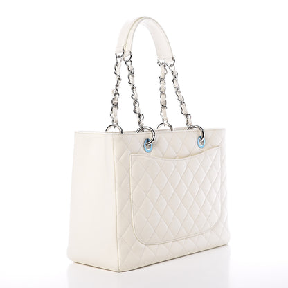 Chanel Caviar Quilted Grand Shopping Tote GST White 3 of 15