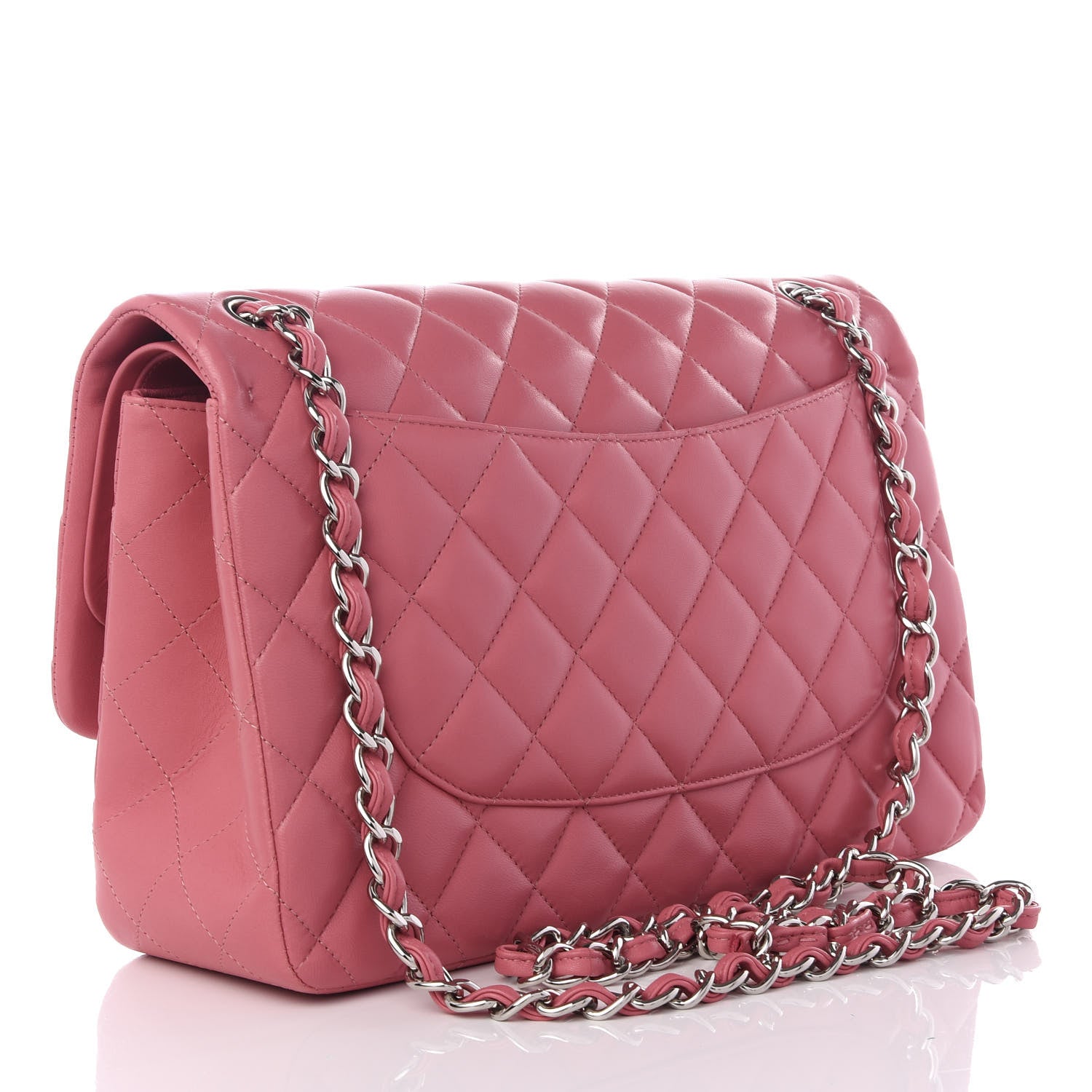 Chanel Lambskin Quilted Jumbo Double Flap Pink 2 of 8