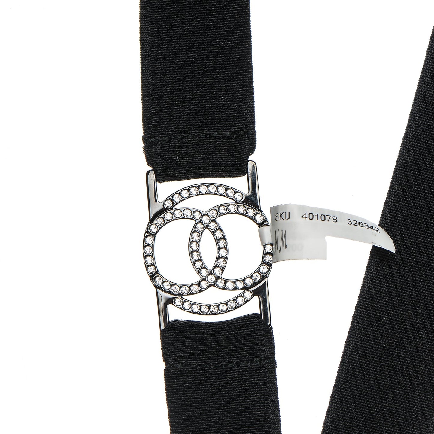 Crystal CC Emoji Robot Cat Lanyard Necklace Black Silver
