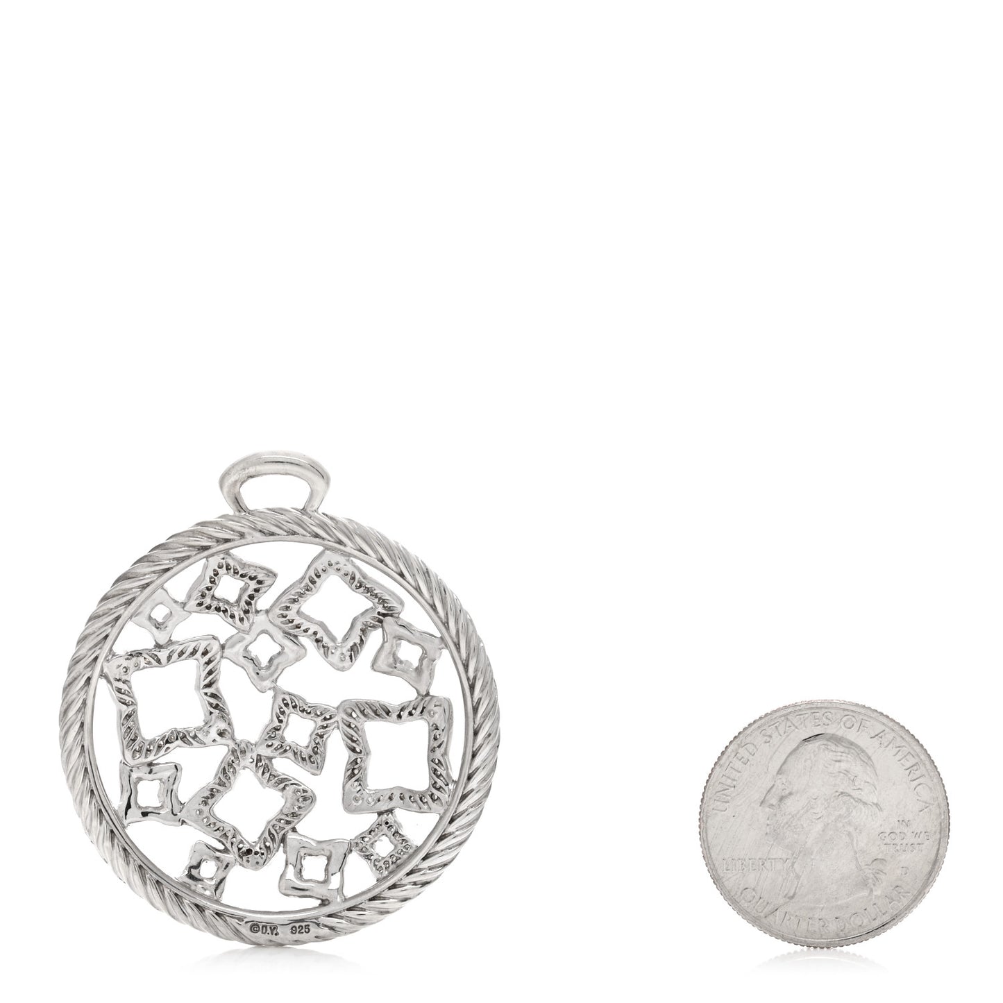 Sterling Silver Diamond Quatrefoil Pendant