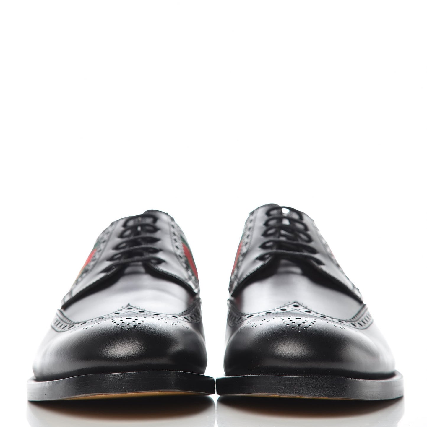 Calfskin Web Bee Embroidered Mens Wingtip Derby Loafers 10 Black