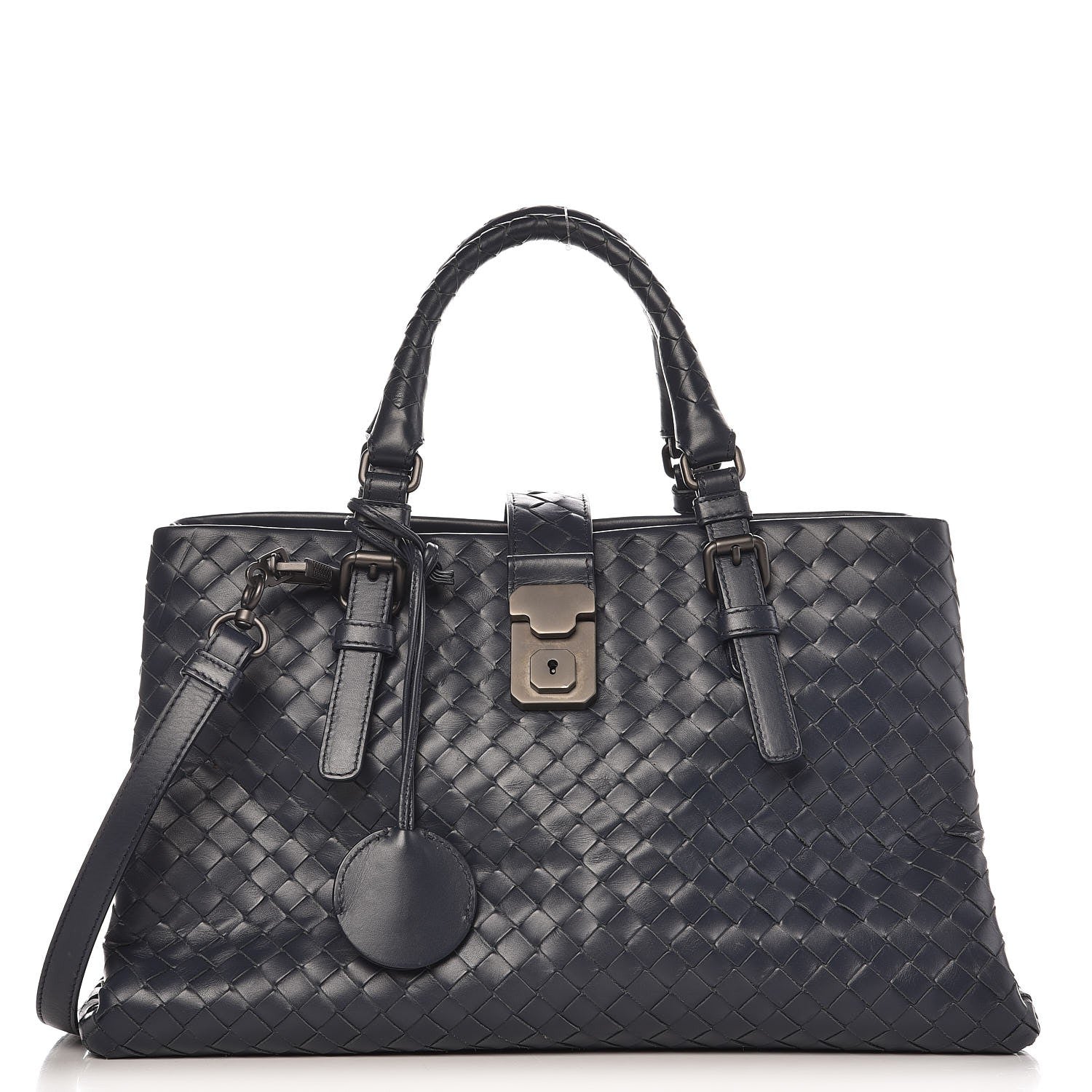 Bottega Veneta Light Calf Intrecciato Small Roma Dark Blue 1 of 9