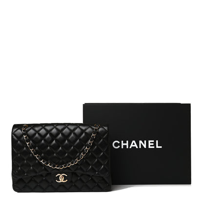 Chanel Lambskin Quilted Maxi Double Flap Black 13 of 13