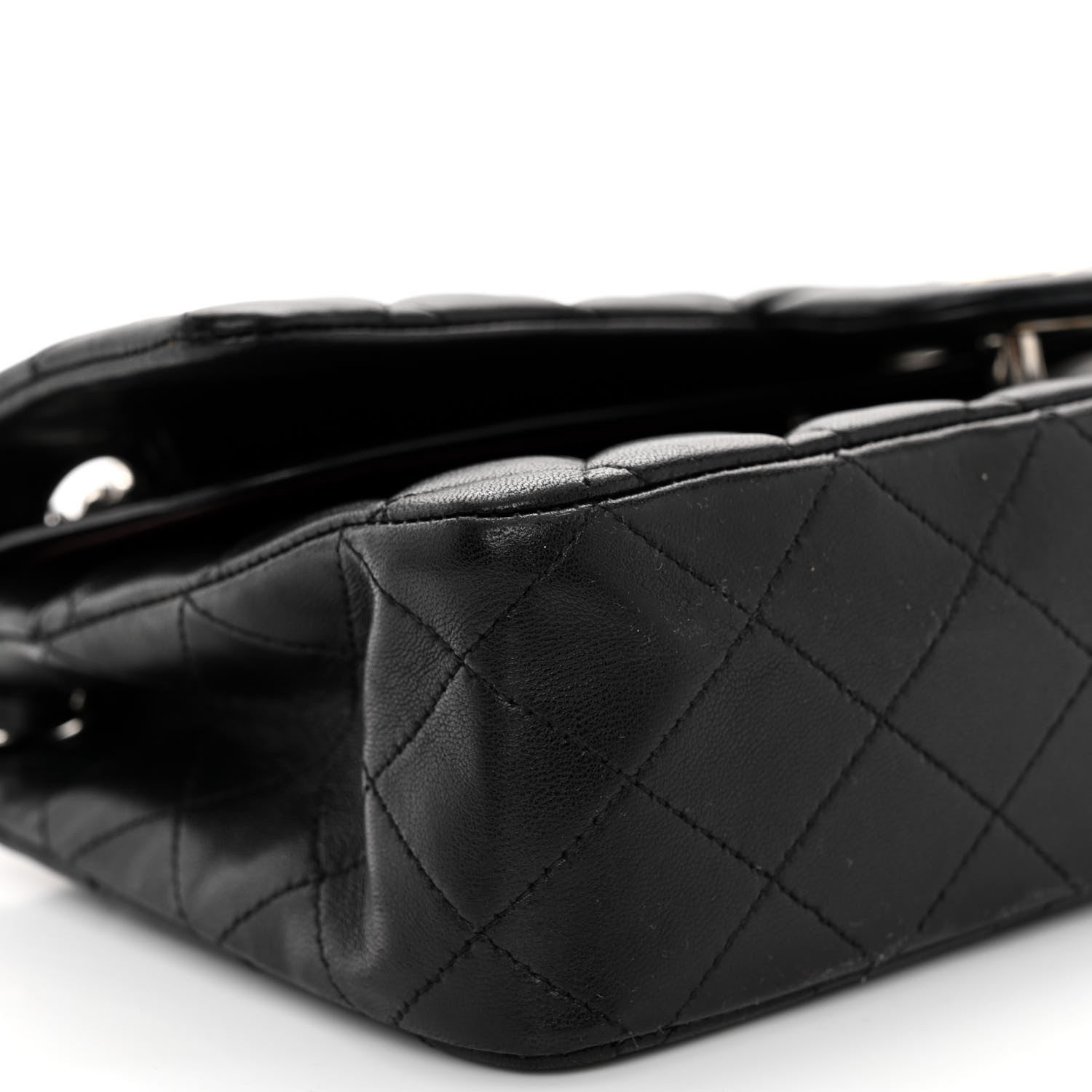 Chanel Lambskin Quilted Medium Double Flap Black 9 of 10