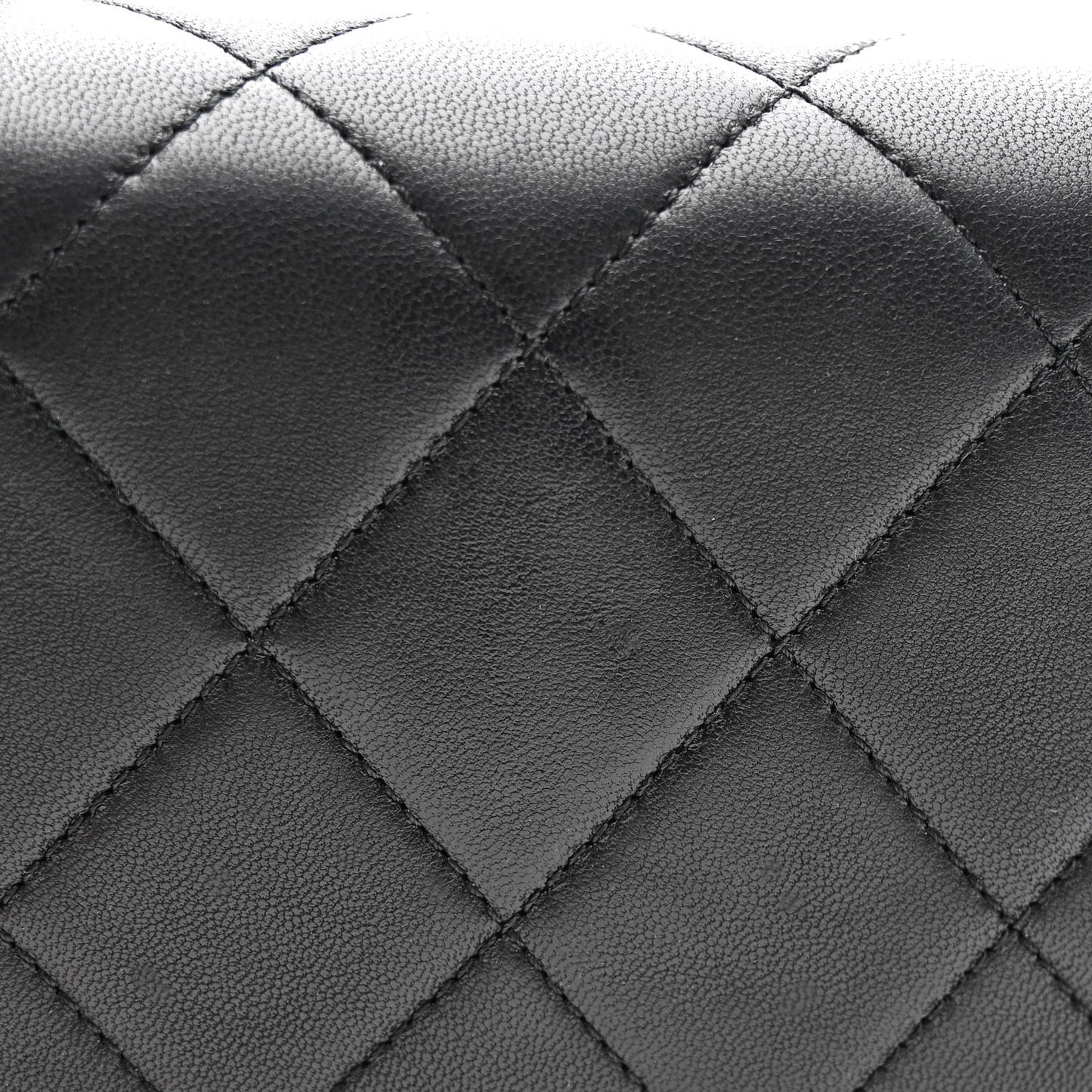 Lambskin Quilted Resin Bi-Color Chain Flap Bag Black