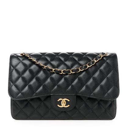 Chanel Caviar Quilted Jumbo Double Flap Black 1 of 10