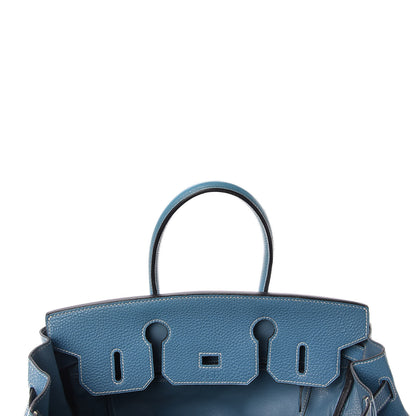 Hermes Taurillon Clemence Birkin 30 Blue Jean 9 of 51