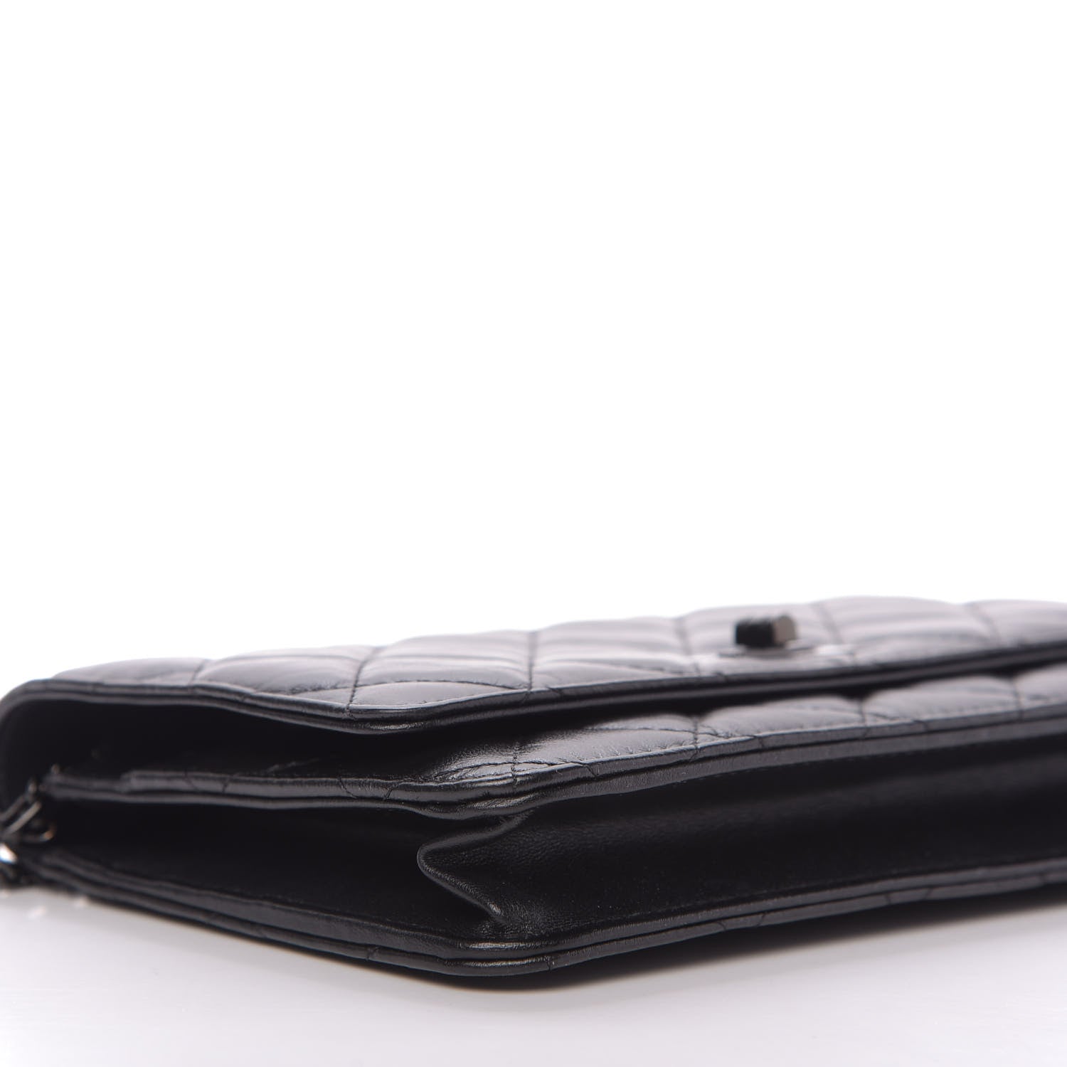 Chanel Aged Calfskin Quilted Reissue Wallet On Chain WOC So Black 6 of 10