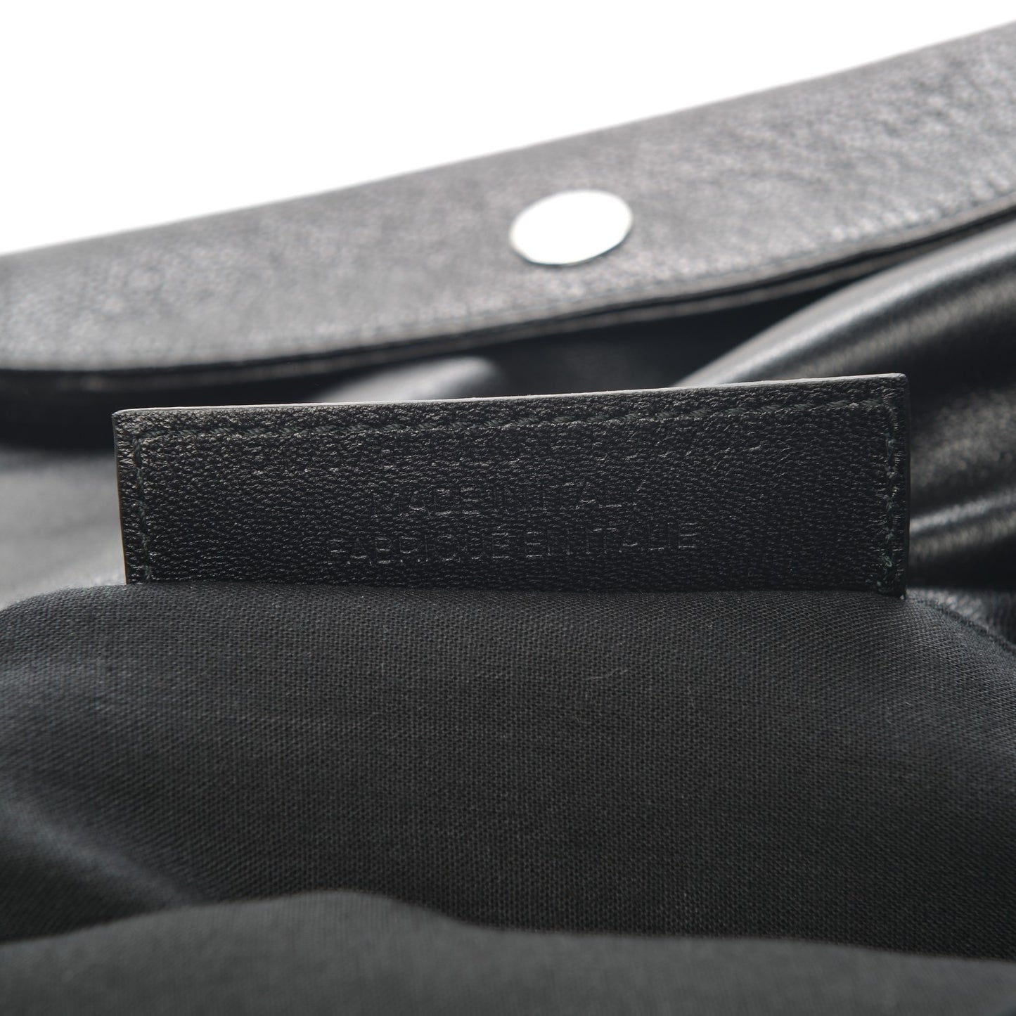 Chevre Silver Metallic Edge Hardware Envelope Clutch Black