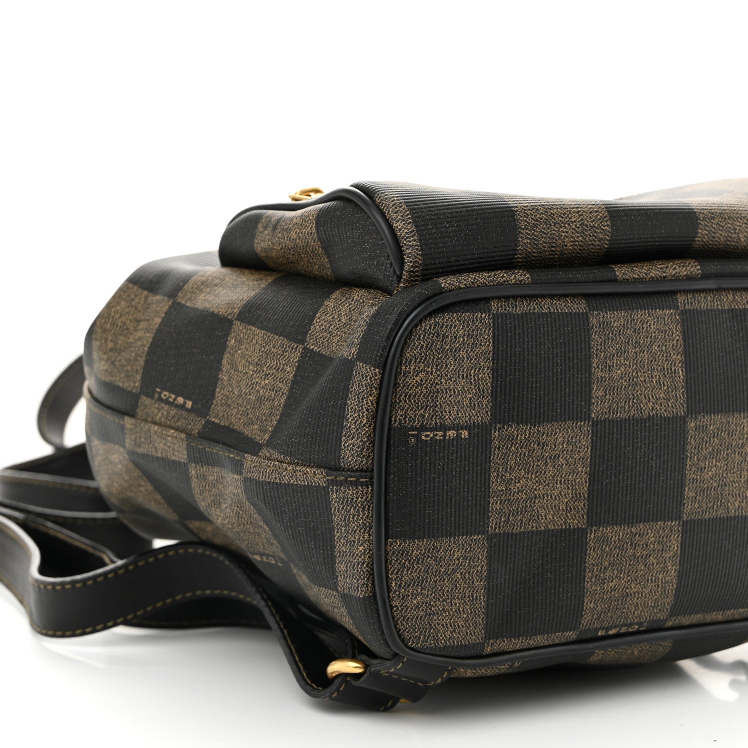 Fendi Coated Canvas Pequin Drawstring Backpack Tobacco 8 of 9