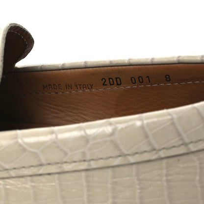 Prada Calfskin Crocodile Embossed Loafers Men's Driving Loafers 8 Cera 10 of 15