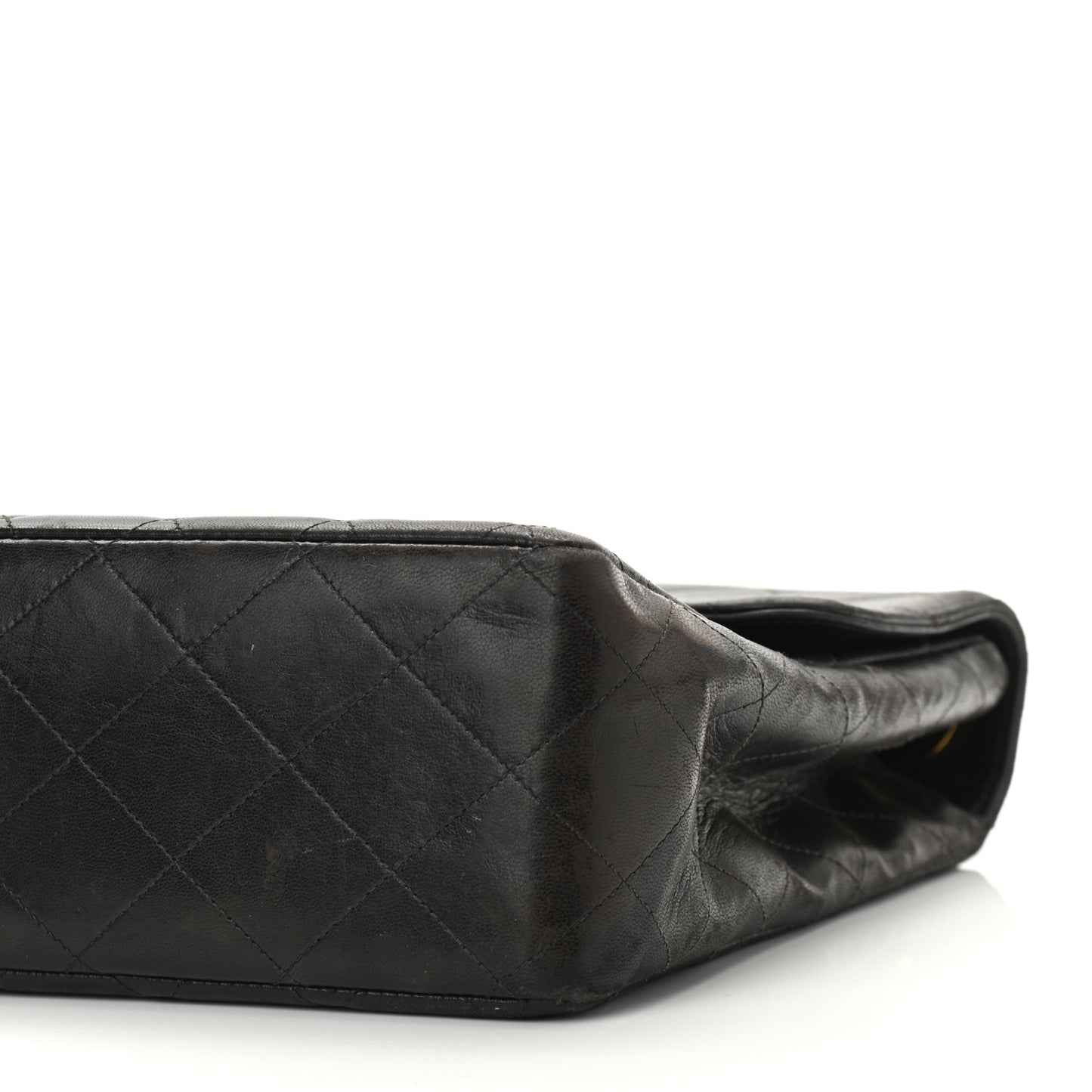 Lambskin Quilted XL Jumbo Single Flap Black