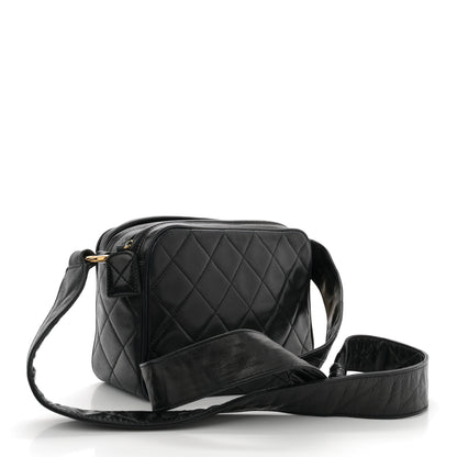Chanel Lambskin Quilted Small Diamond CC Camera Case Black 2 of 11