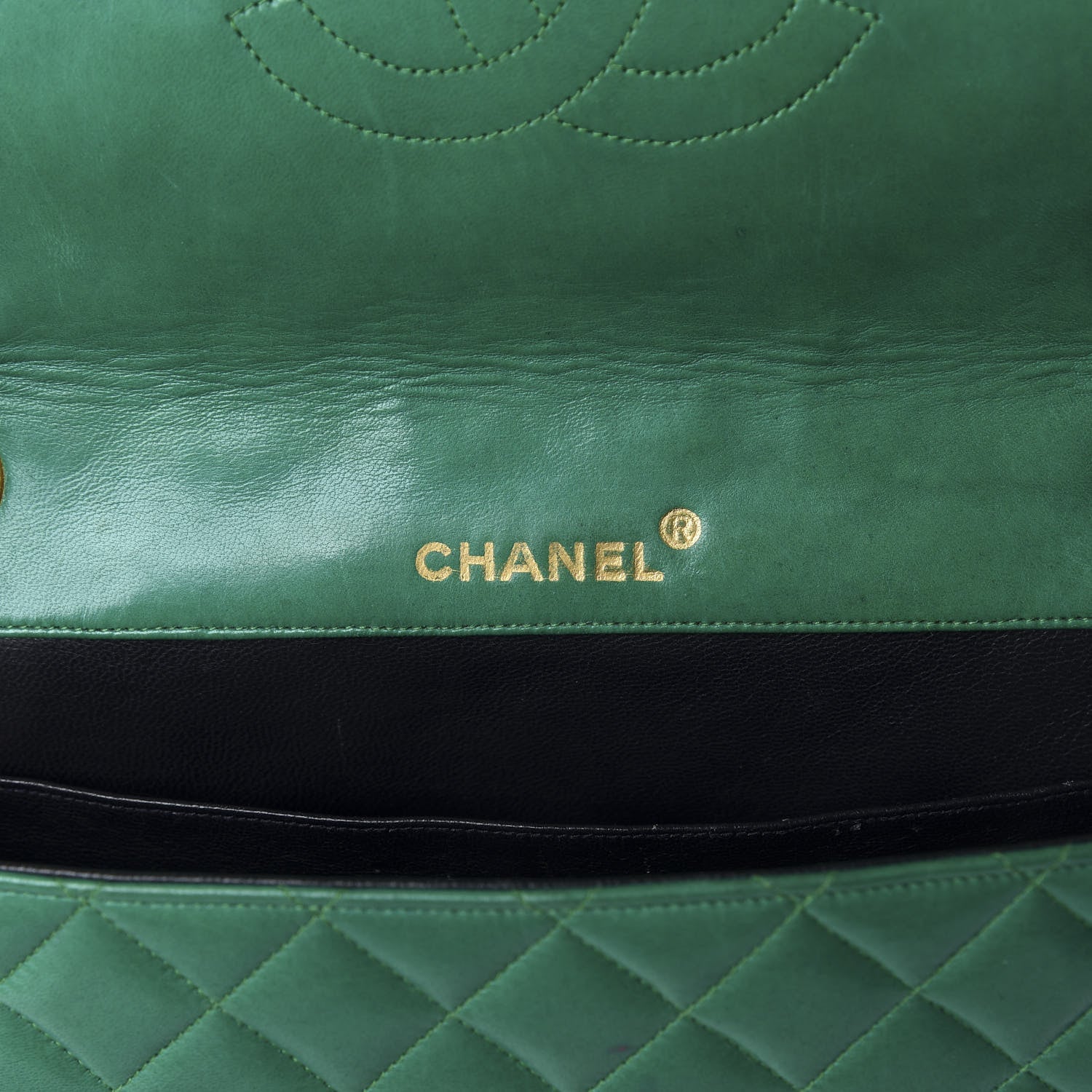 Chanel Lambskin Quilted Medium Single Flap Green 7 of 13