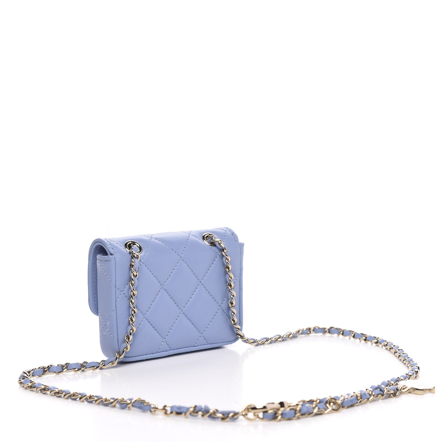 Chanel Lambskin Quilted Belt Bag Light Blue 3 of 8