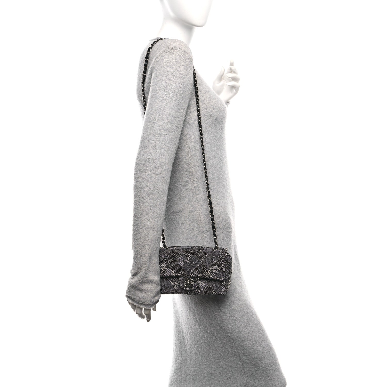 Chanel Sequin Mini Rectangular Single Flap Black 2 of 12