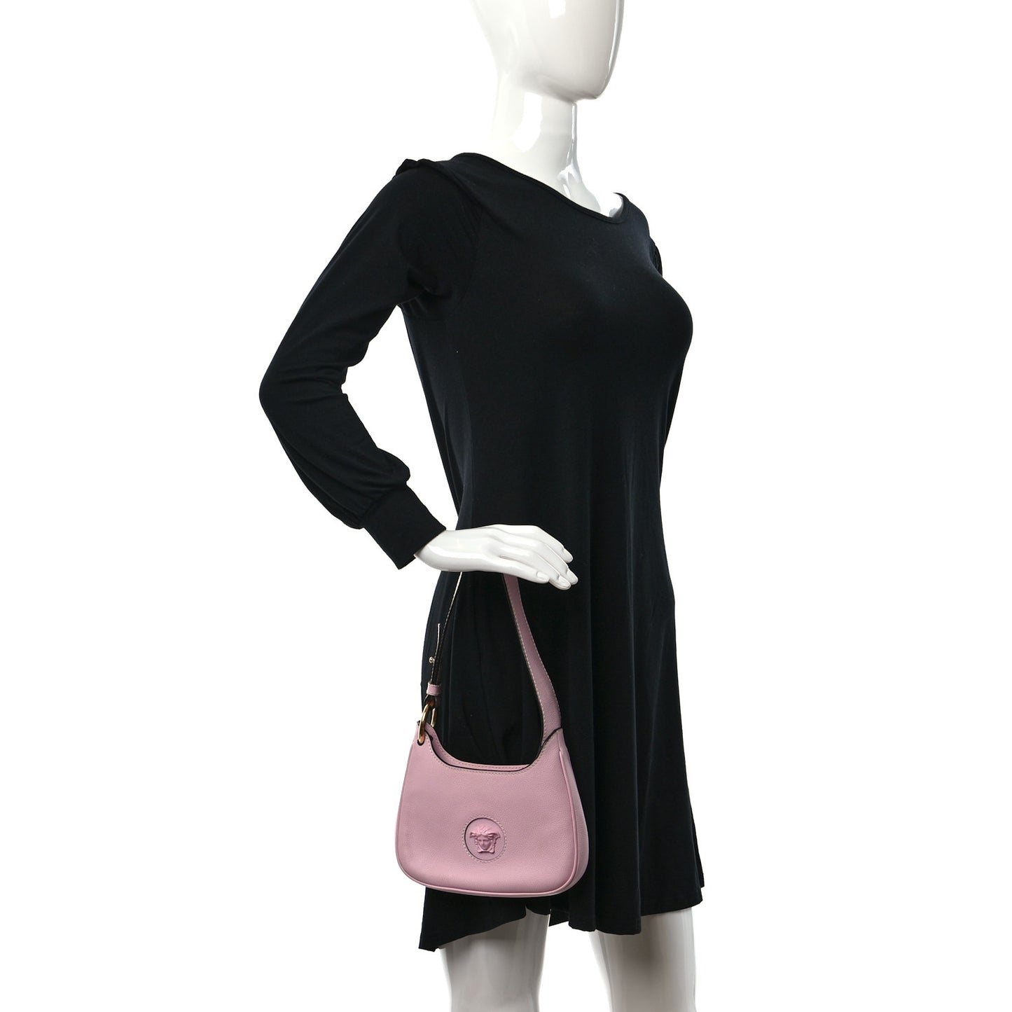 Calfskin La Medusa Small Hobo Crossbody Pink