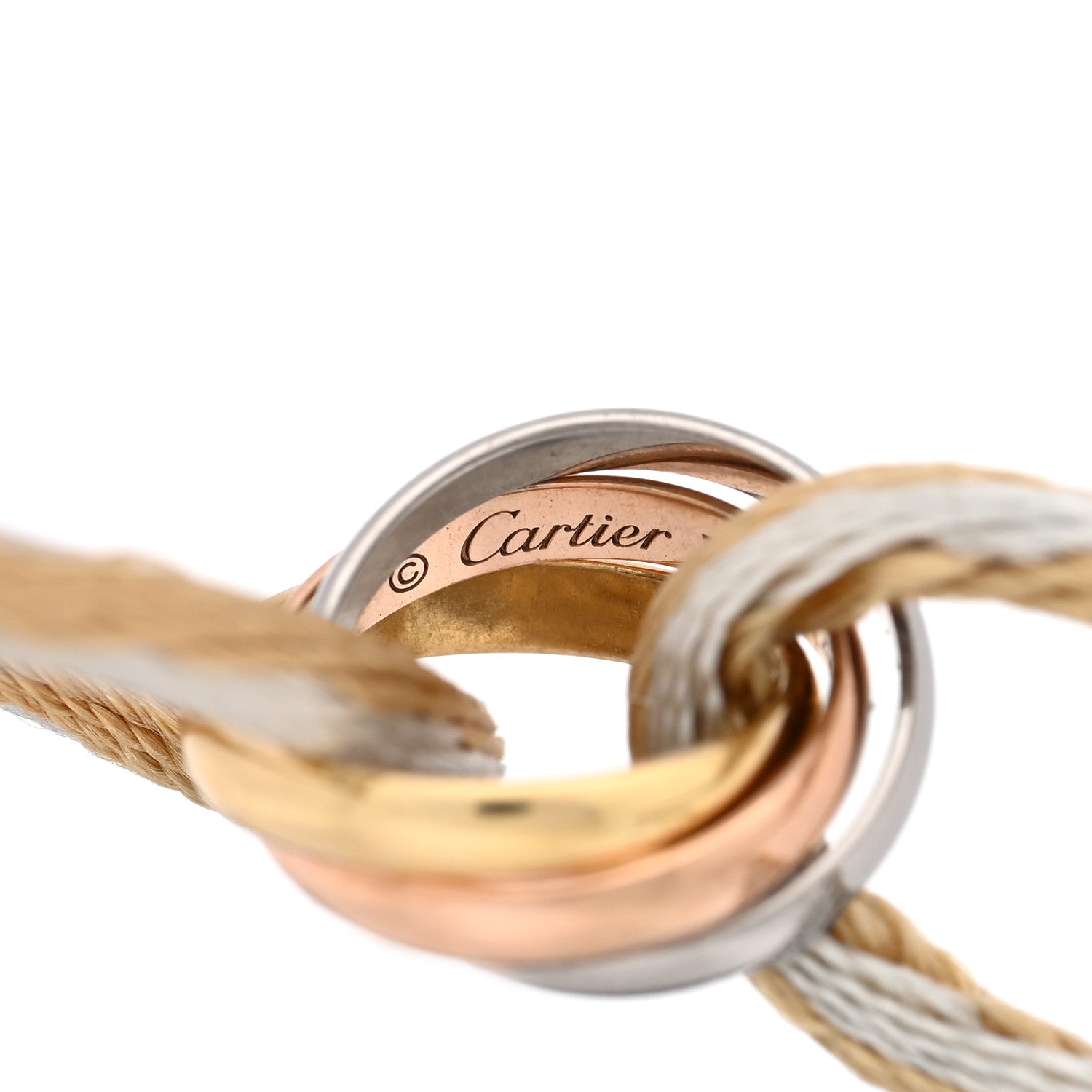 Cartier 18k Pink Yellow White Gold Trinity Adjustable Cord Bracelet Gold Silver 3 of 3