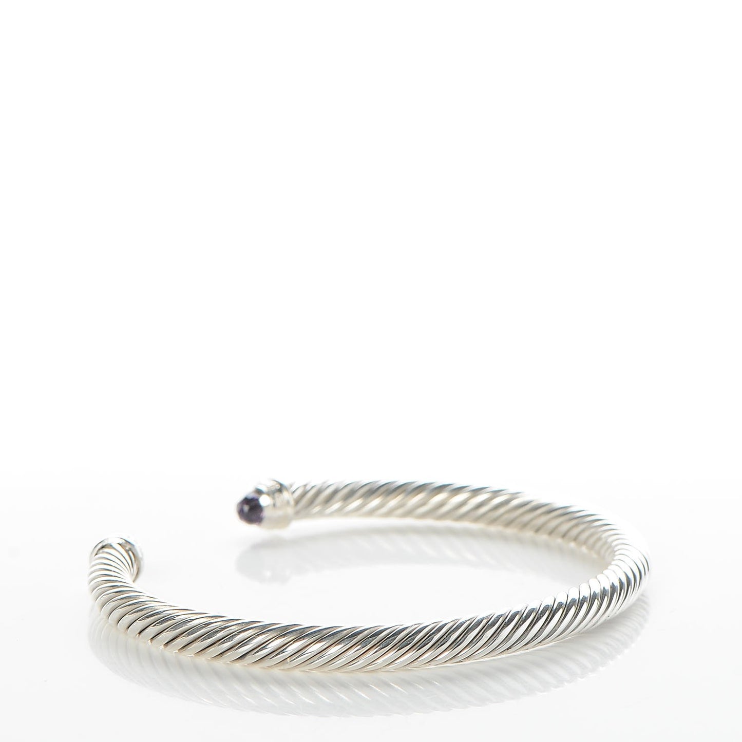 Sterling Silver Diamond Amethyst 5mm Cable Classics Bracelet
