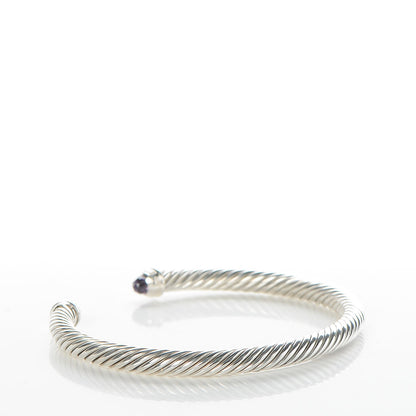 David Yurman Sterling Silver Diamond Amethyst 5mm Cable Classics Bracelet 3 of 5