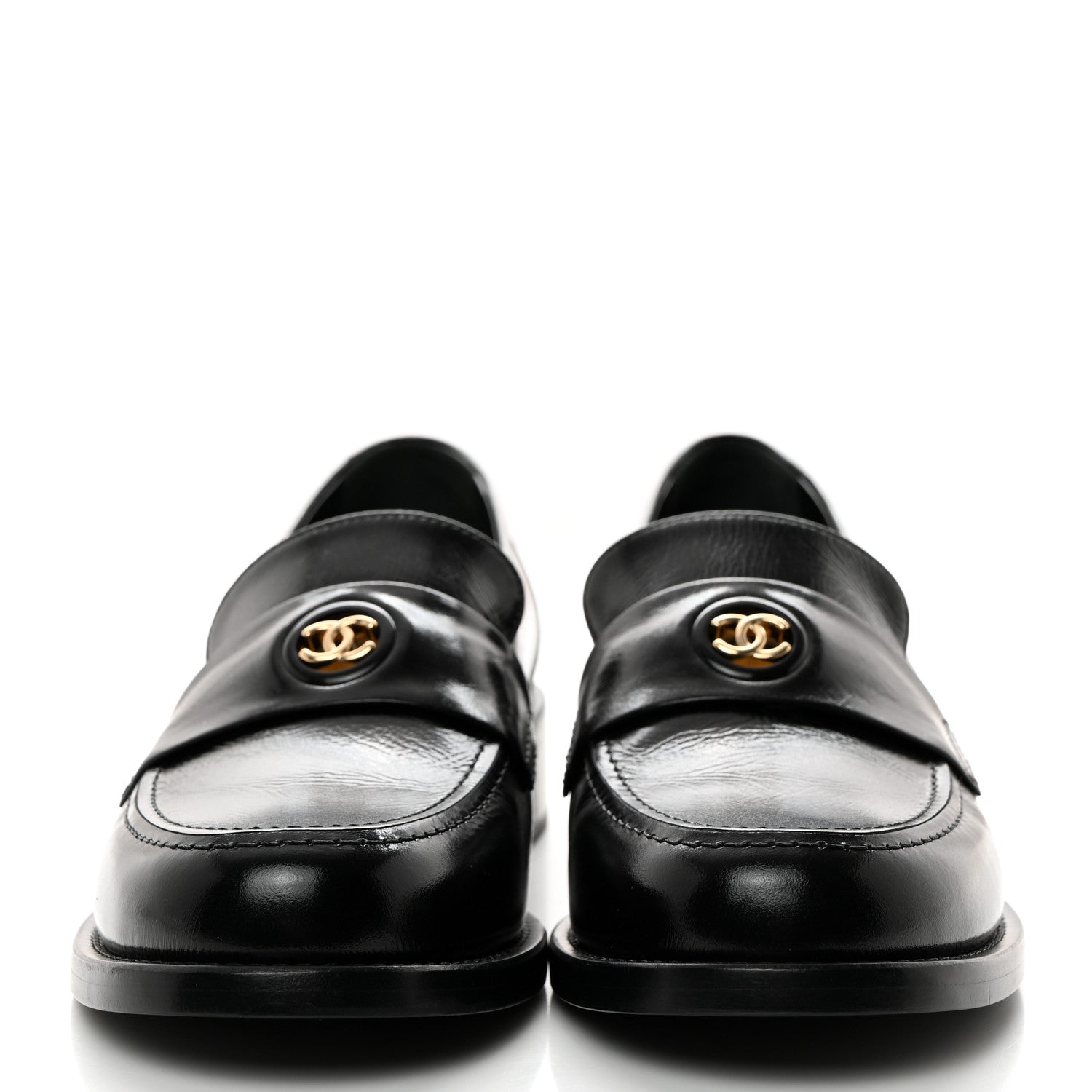 Chanel Calfskin CC Mocassins 38 Black 2 of 10