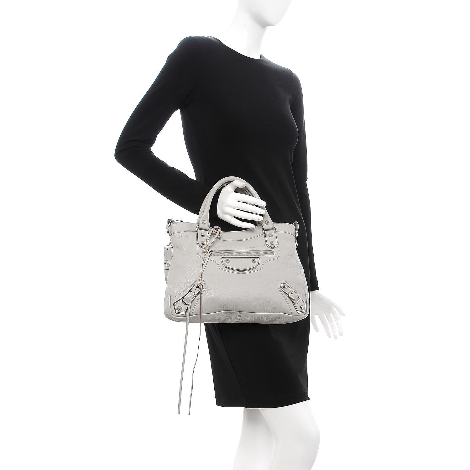 Balenciaga Chevre Silver Metallic Edge Hardware Town Gris Perle 3 of 8