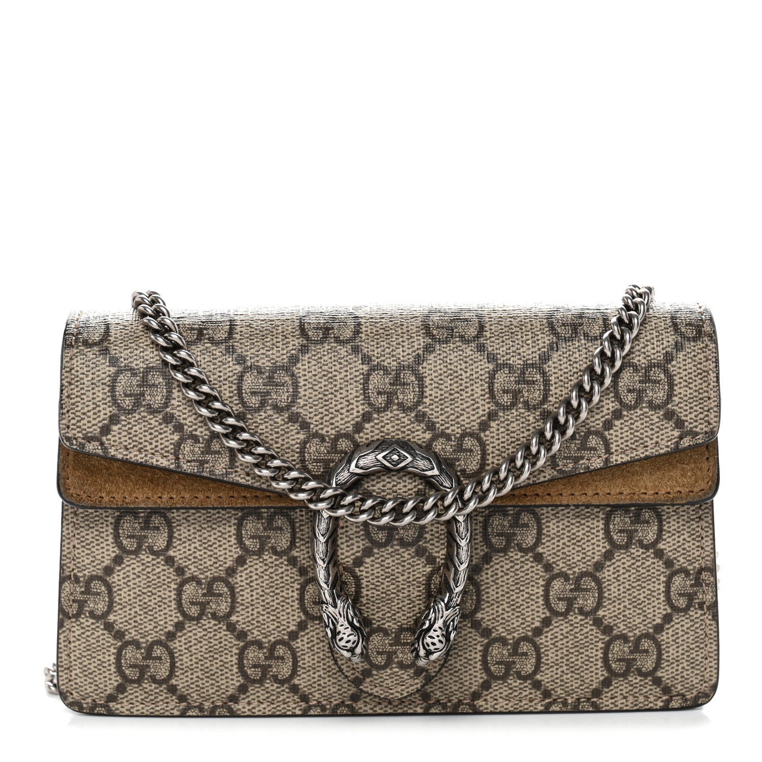 Gucci GG Supreme Monogram Super Mini Dionysus Shoulder Bag Taupe 1 of 10
