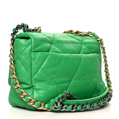 Chanel Lambskin Quilted Medium Chanel 19 Flap Green 3 of 10