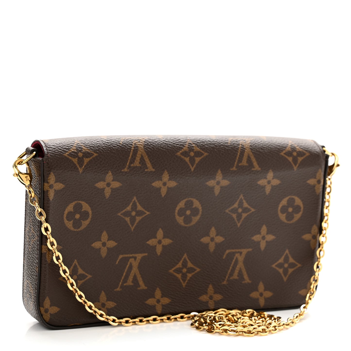 Monogram Pochette Felicie Chain Wallet Fuchsia