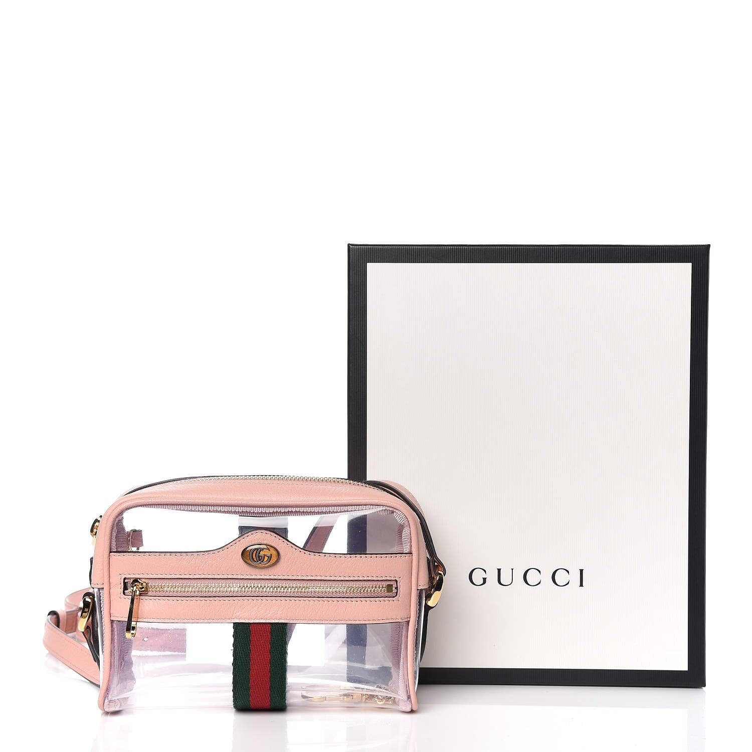 Gucci Vinyl Web Mini Ophidia Transparent Shoulder Bag Perfect Pink 10 of 10