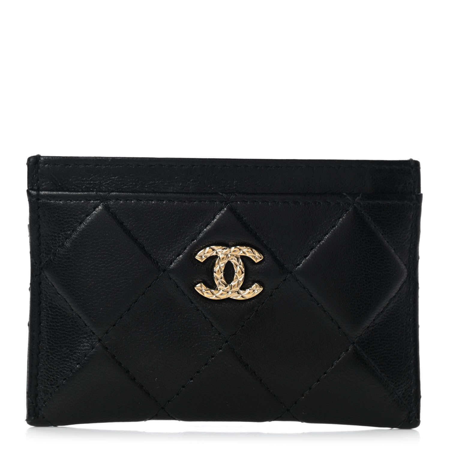 Chanel Lambskin Quilted Brilliant Card Holder Black 1 of 7