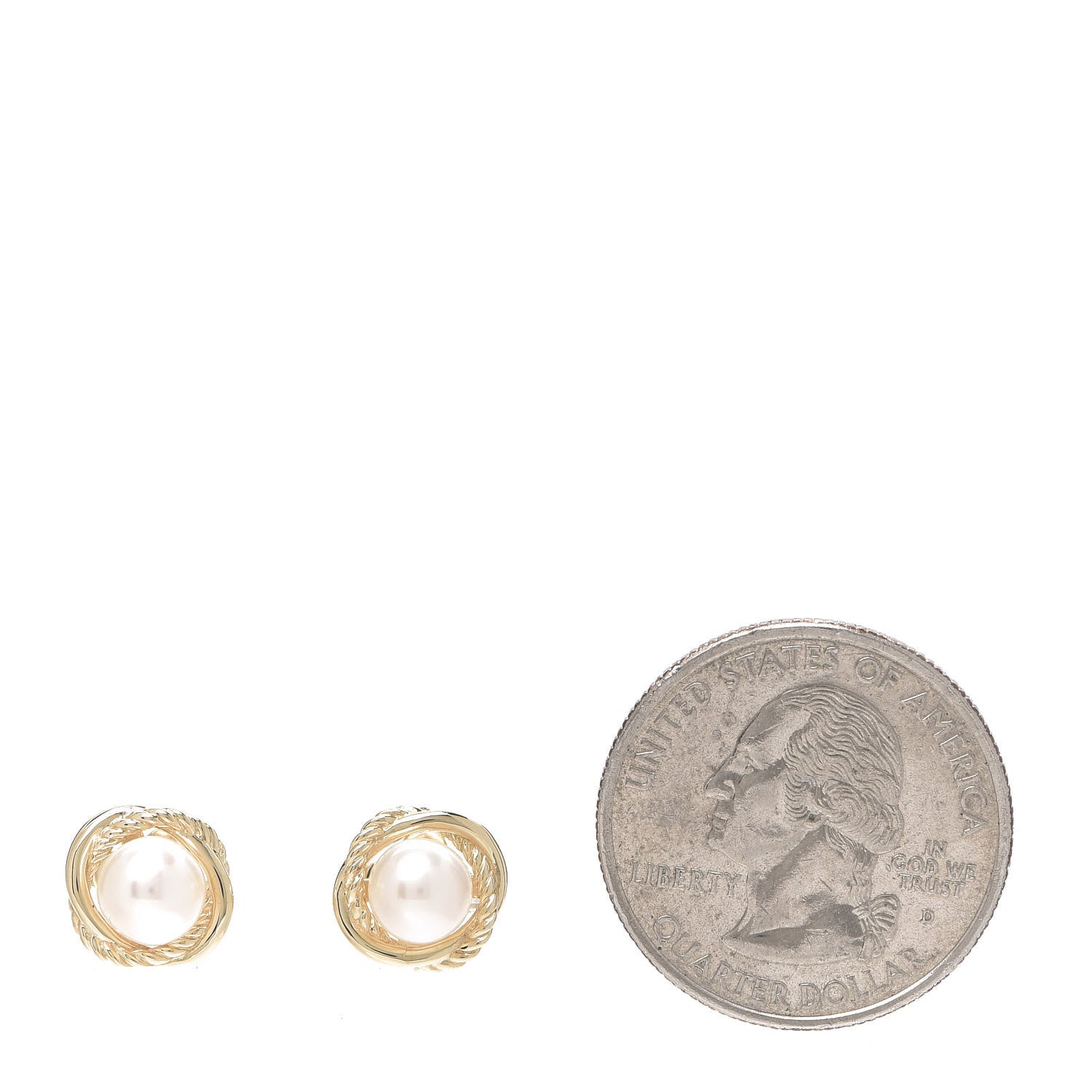 David Yurman 18K Yellow Gold Freshwater Pearl 6mm Infinity Earrings 2 of 4