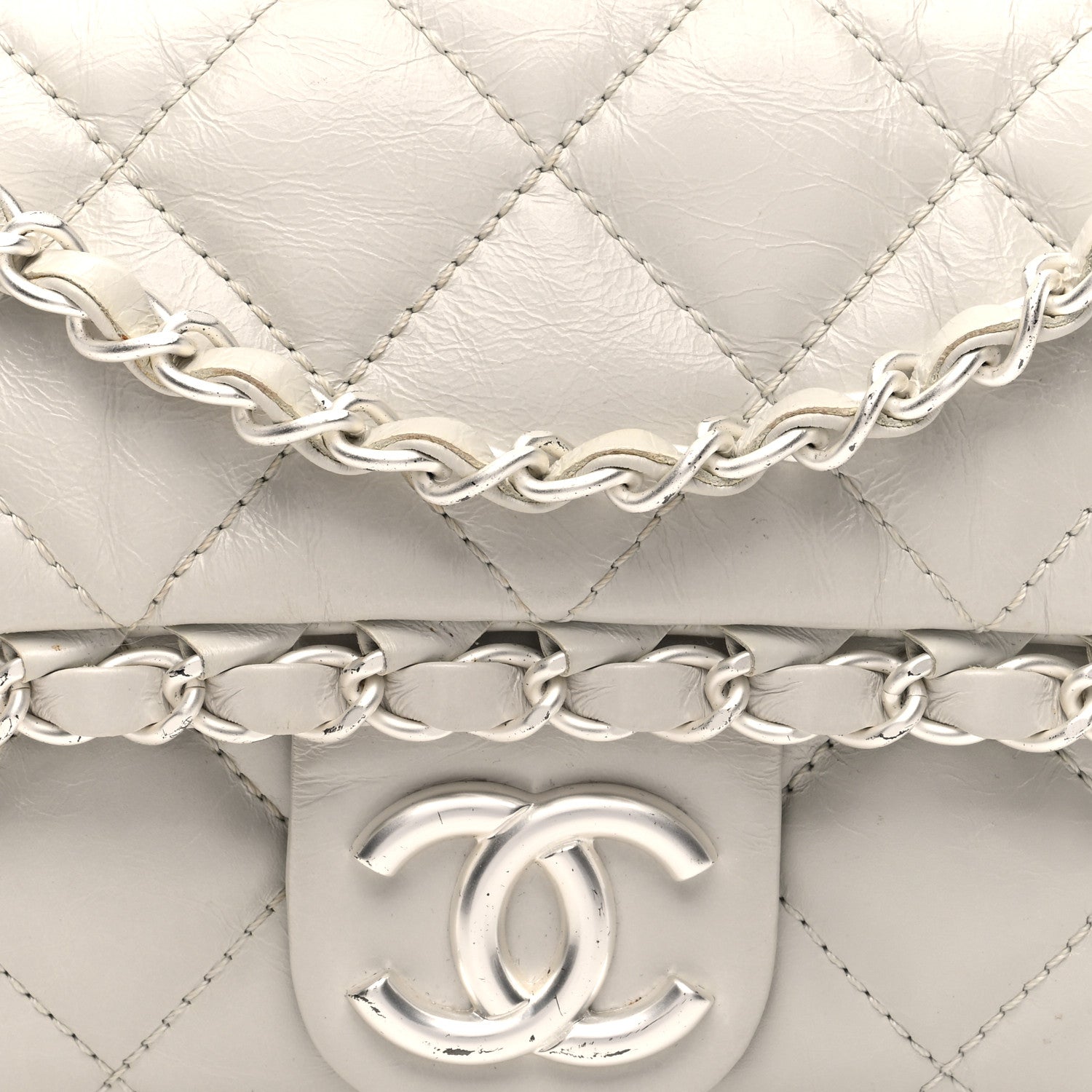 Chanel Aged Calfskin Quilted Small Chain Me Flap White 5 of 7