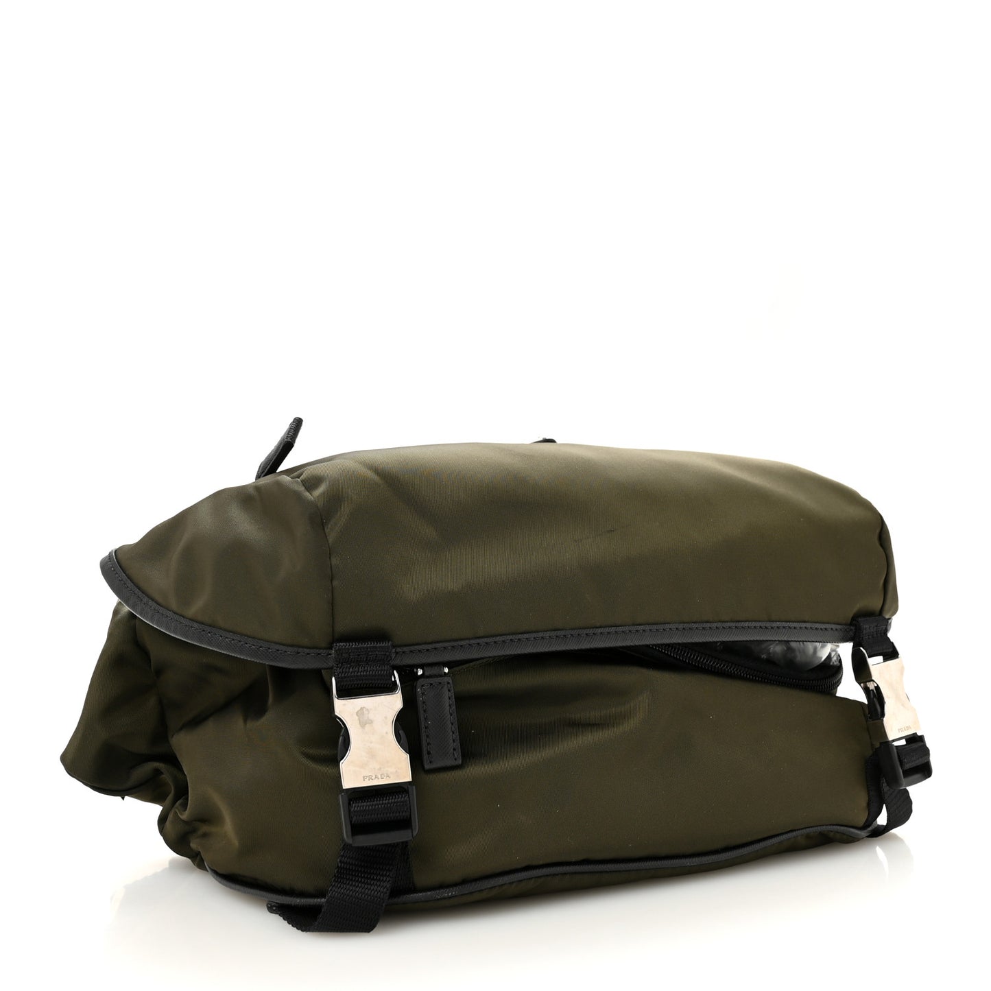 Tessuto Nylon Triangle Shoulder Bag Green