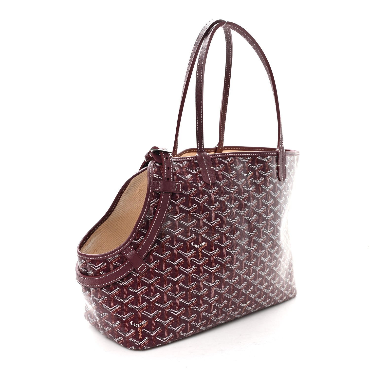 Goyard Goyardine Chien Gris Bag Burgundy 3 of 9