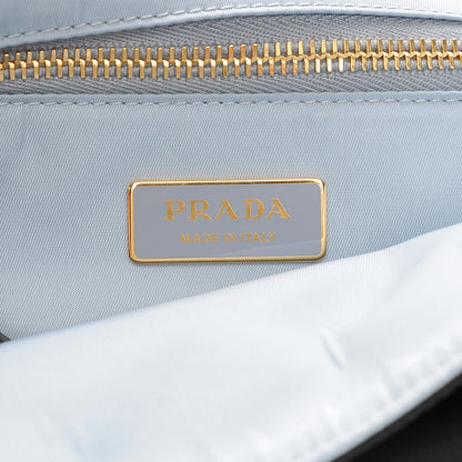 Prada Tessuto Nylon Shearling Etiquette Flap Nero Black Soleil 6 of 7