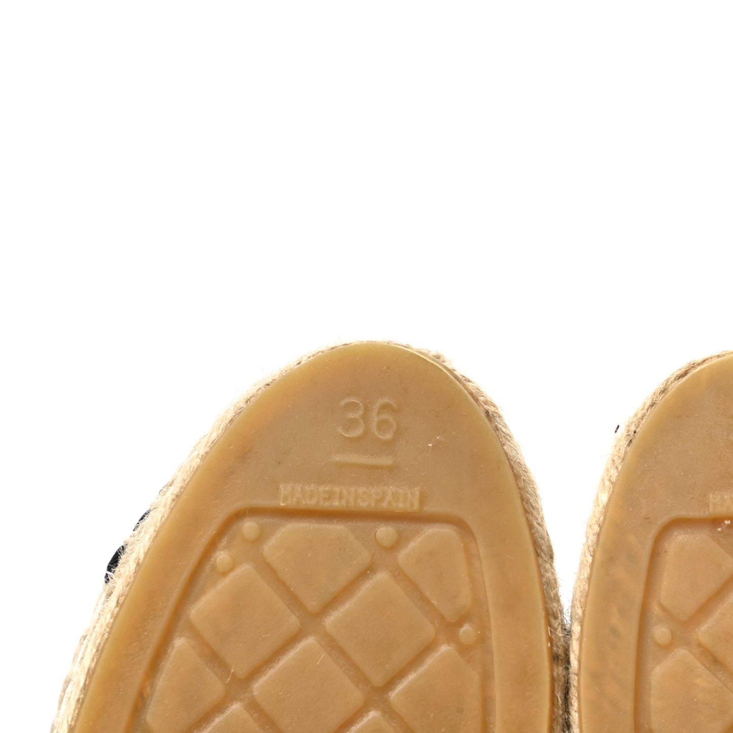 Tweed Grosgrain CC Espadrilles 36 White Black