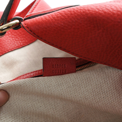 Gucci Pebbled Calfskin Large Soho Shoulder Bag Red 7 of 7