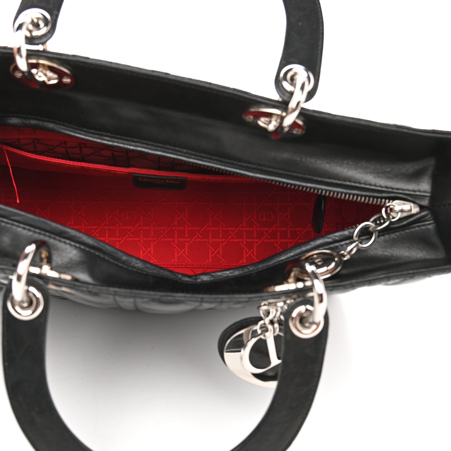 Lambskin Cannage Large Lady Dior Black
