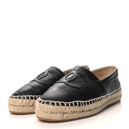 Chanel Lambskin CC Espadrilles 36 Black 3 of 9