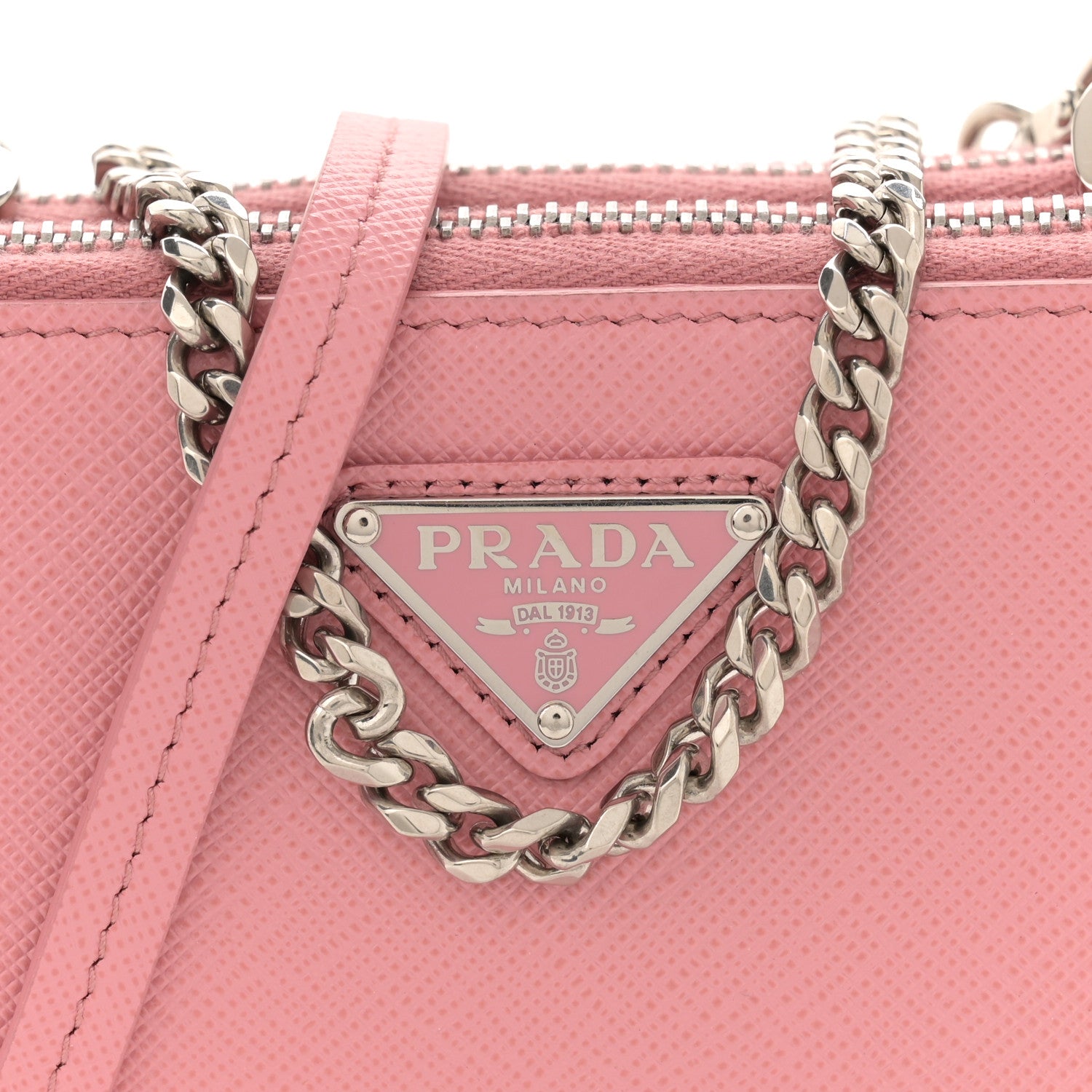 Prada Saffiano Mini Triangle Crossbody Pouch Petalo 8 of 12