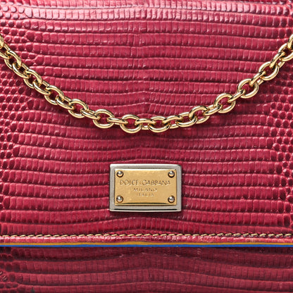 Dolce & Gabbana Dauphine Stampa Iguana Mini Miss Sicily Chain Phone Case Wallet Red Multicolor 7 of 10
