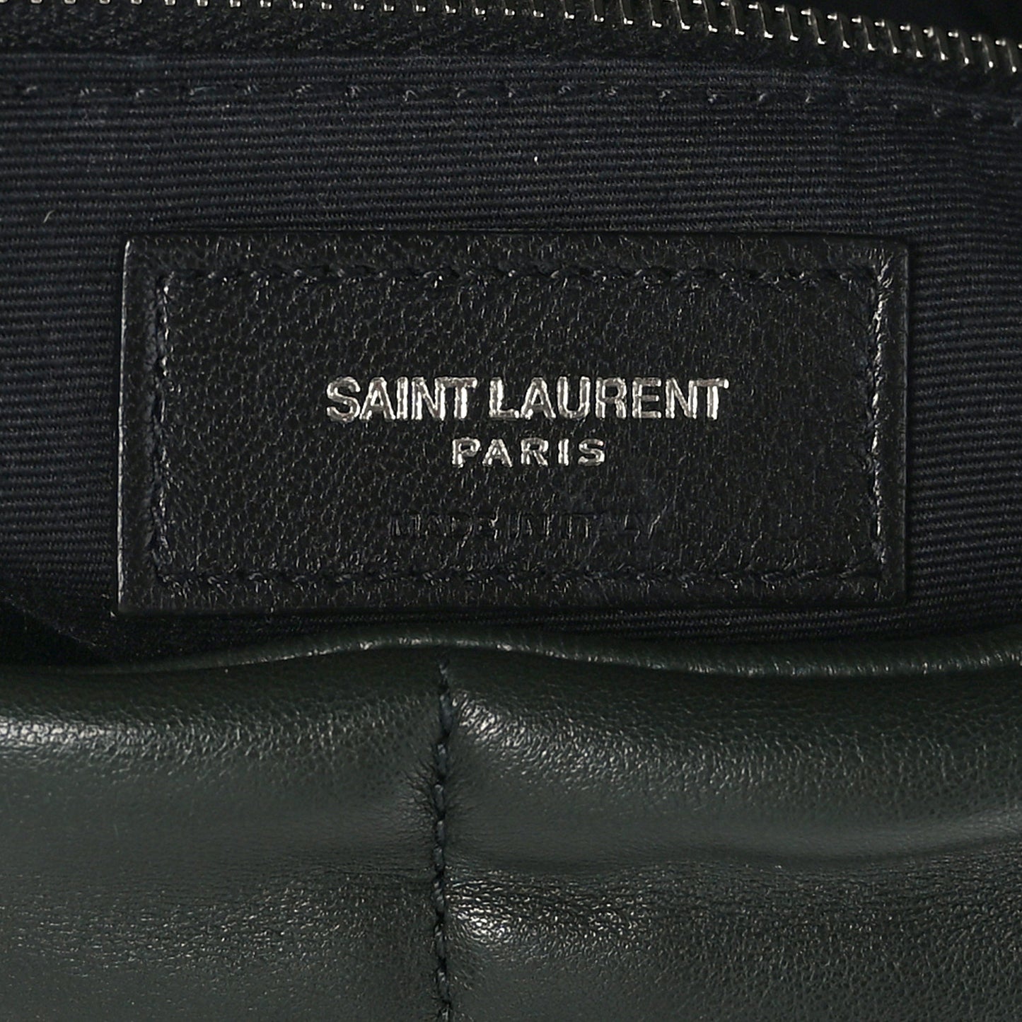Lambskin Quilted Small Loulou Puffer Monogram Chain Satchel Seaweed Green