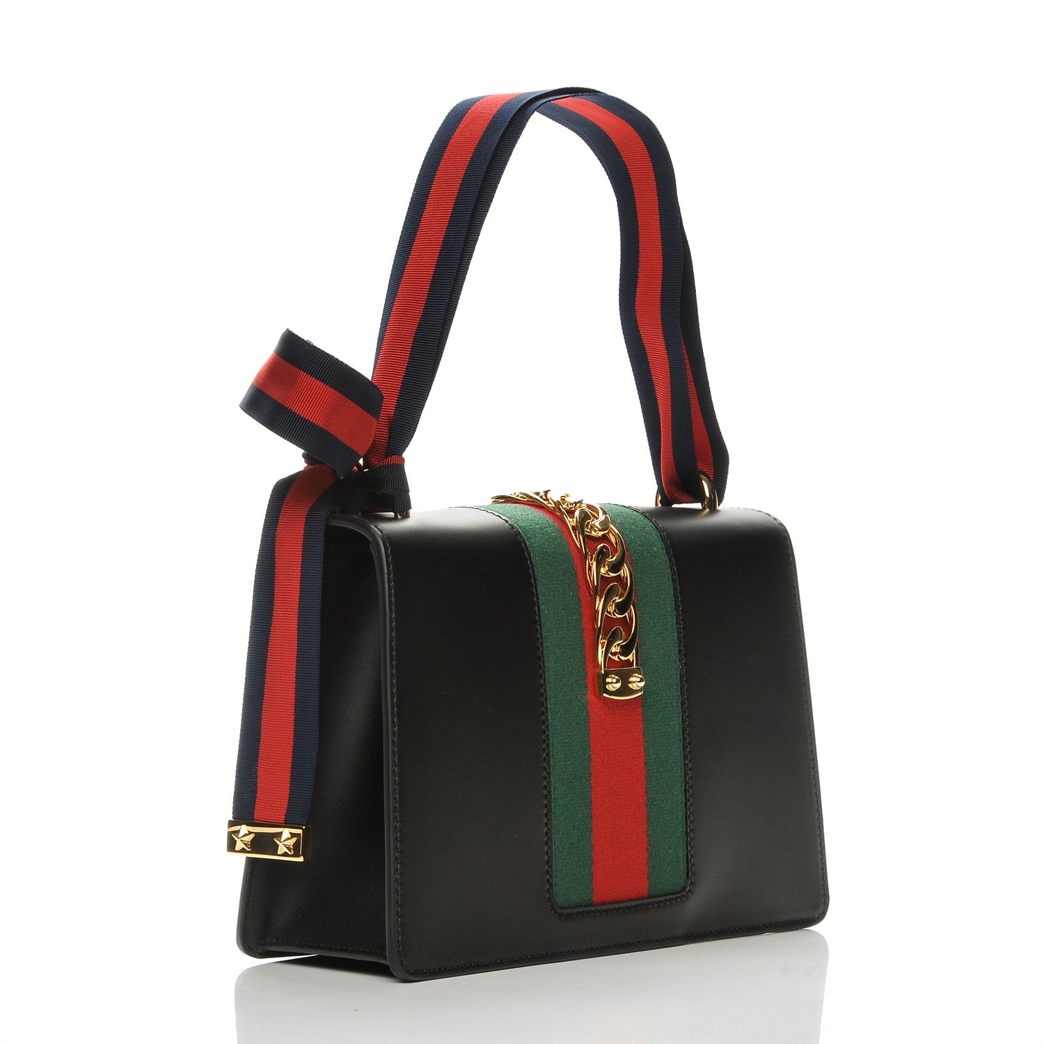 Gucci Calfskin Small Sylvie Shoulder Bag Black 3 of 6