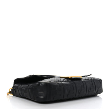 Fendi Nappa FF 1974 Embossed Large Baguette Black 4 of 8