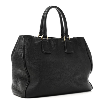 Prada Vitello Daino Tote Black 3 of 9