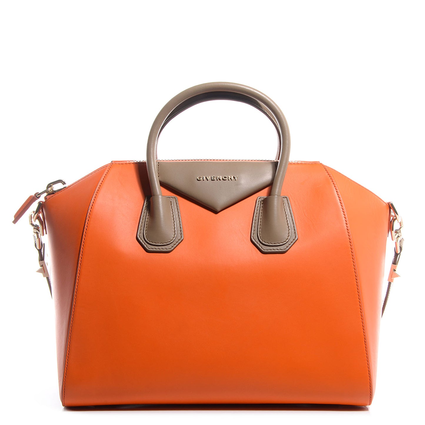 Smooth Calfskin Medium Bi-Color Antigona Orange Beige