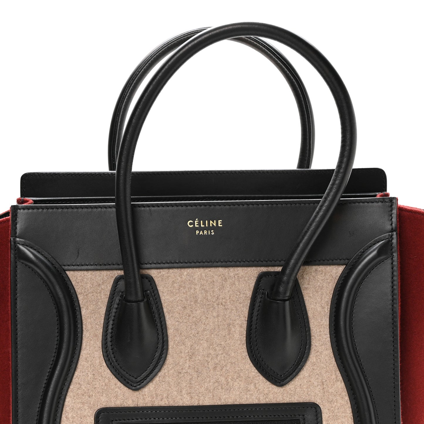 Felt Smooth Calfskin Micro Tri-Color Luggage Beige